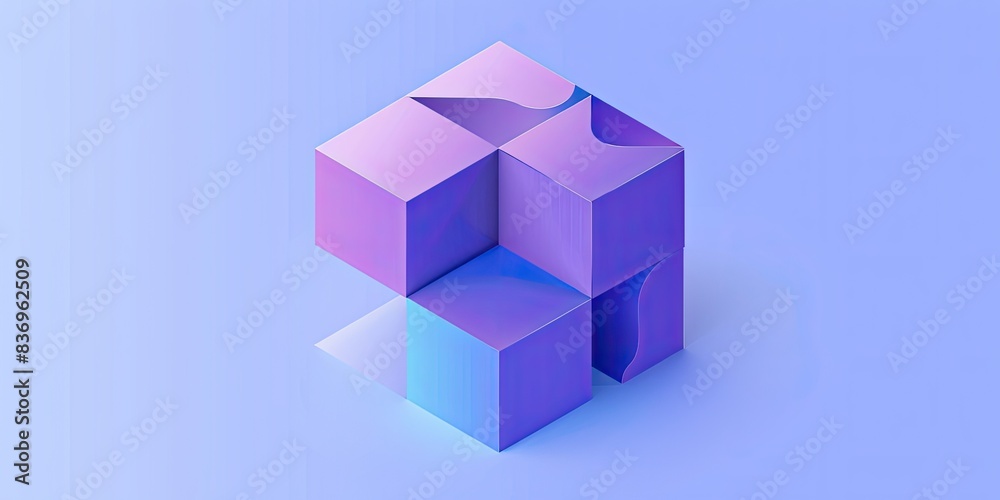 Geometric Cubes on Pastel Background Geometric Cubes on Pastel Background