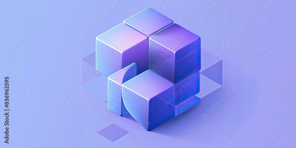 Geometric Cubes on Pastel Background