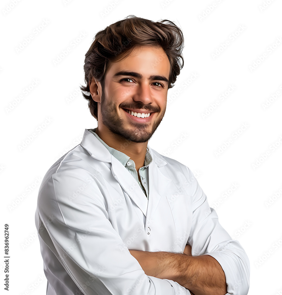 Confident male Medical Professional on isolated transparent background Confident male Medical Professional on isolated transparent background