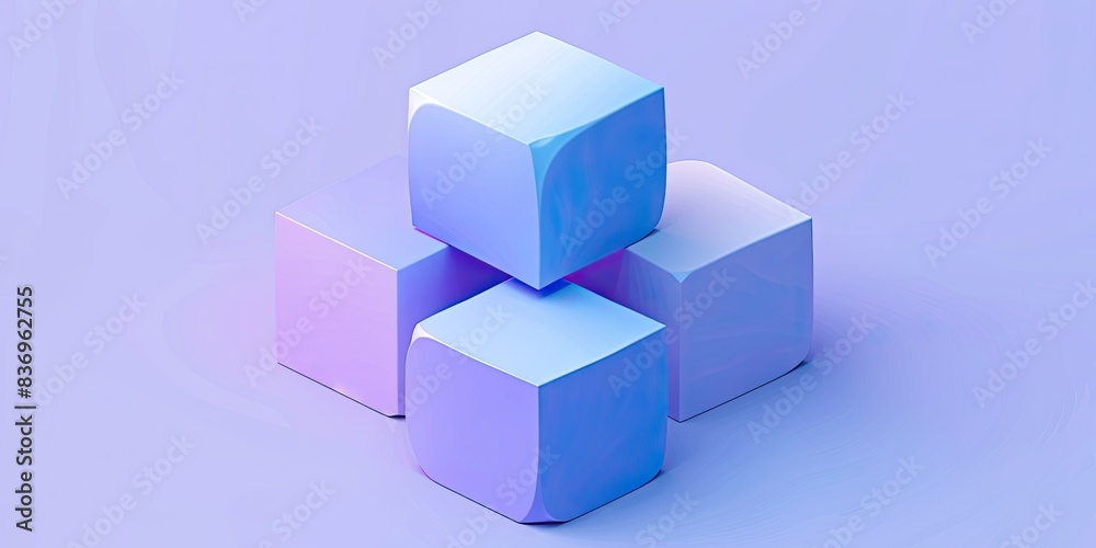 Obraz premium Pastel Colored 3D Cubes Composition