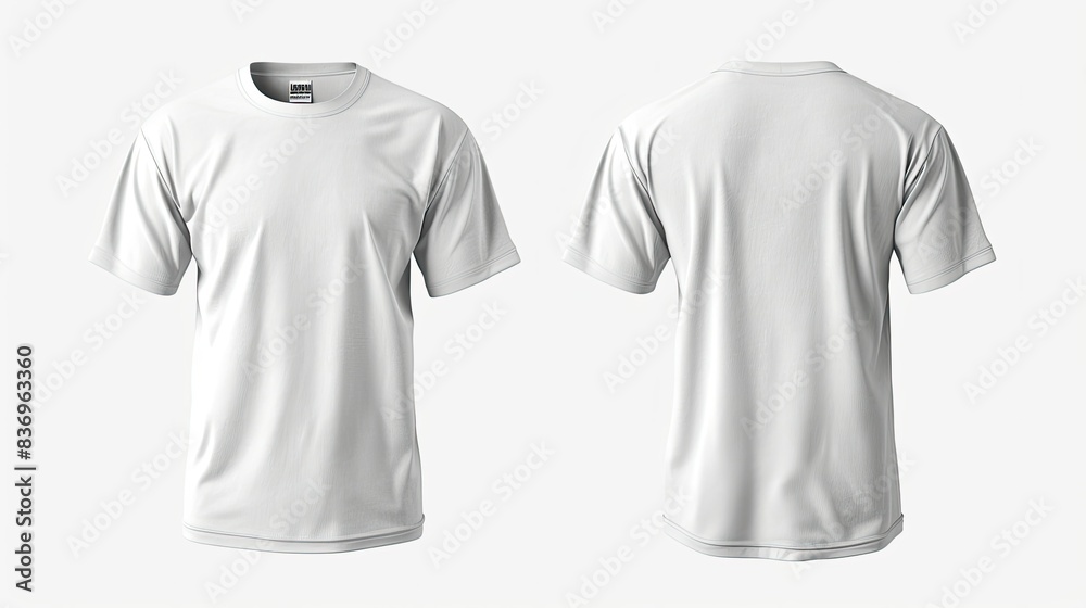 plain white t-shirt mockup design. front and back view plain white t-shirt mockup design. front and back view