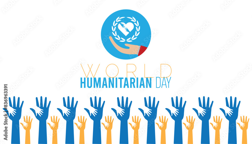 World Humanitarian Day is observed every year on August.banner design template Vector illustration background design.