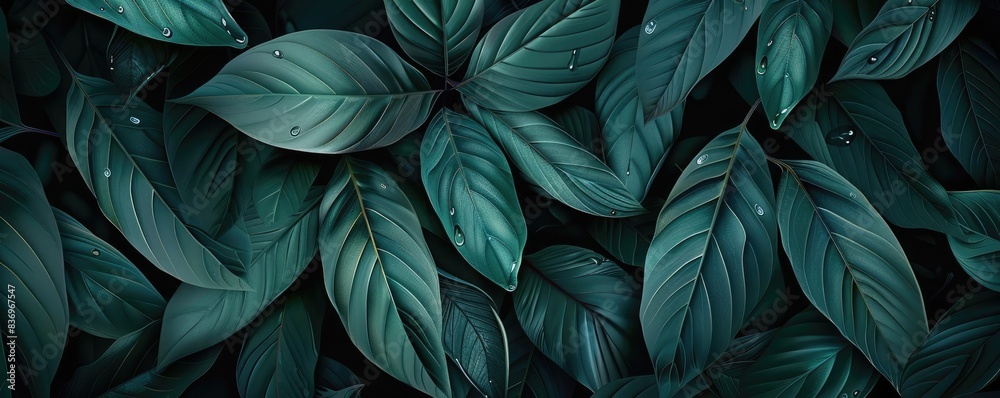 A vivid close-up of lush, green leaves with intricate patterns and textures, creating a mesmerizing nature background full of depth and detail. A vivid close-up of lush, green leaves with intricate patterns and textures, creating a mesmerizing nature background full of depth and detail.