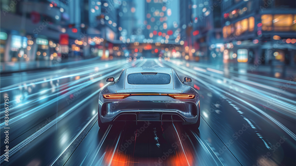 Intelligent car driving, sense of technology, sense of the future, minimalist style. Generative AI. Intelligent car driving, sense of technology, sense of the future, minimalist style. Generative AI.