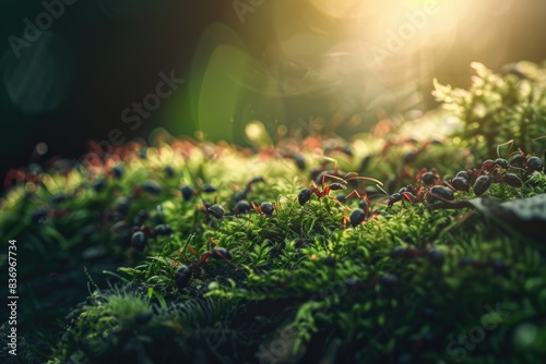 A close-up shot of a bunch of moss  suitable for use in nature-related or botanical contexts