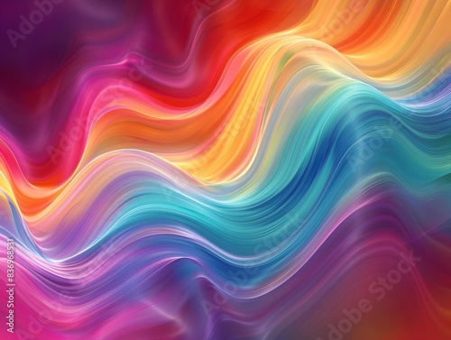 Luminous Serenity:Vibrant Vertical Wallpaper of Flowing Colorful Waves