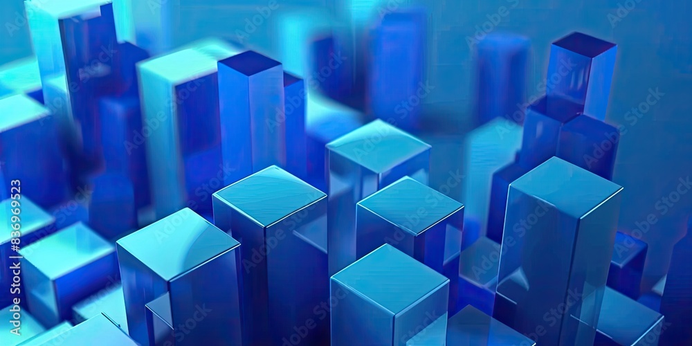 Modern Blue Cube Structure Design Modern Blue Cube Structure Design