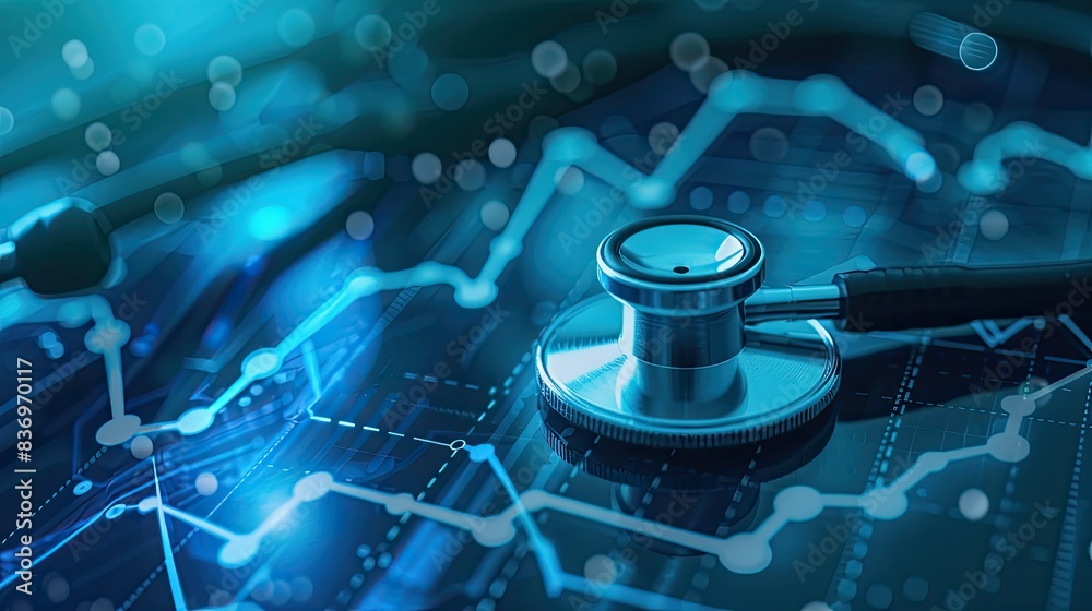 Healthcare and medical insurance business virtual graph data and growth Healthcare and medical insurance business virtual graph data and growth