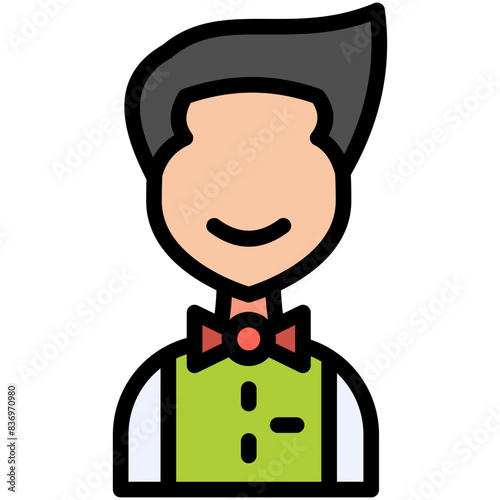 waiter filled line icon