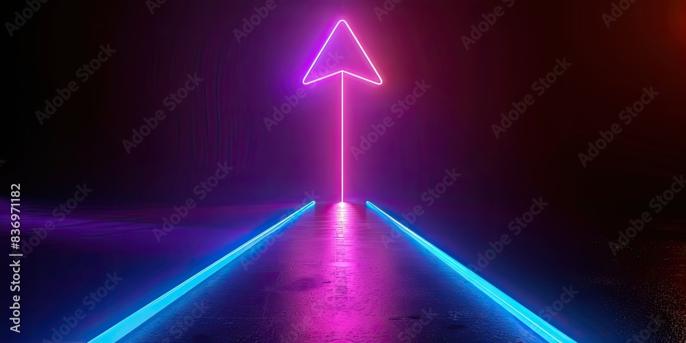 Glowing Pink and Blue Arrow Symbol Glowing Pink and Blue Arrow Symbol