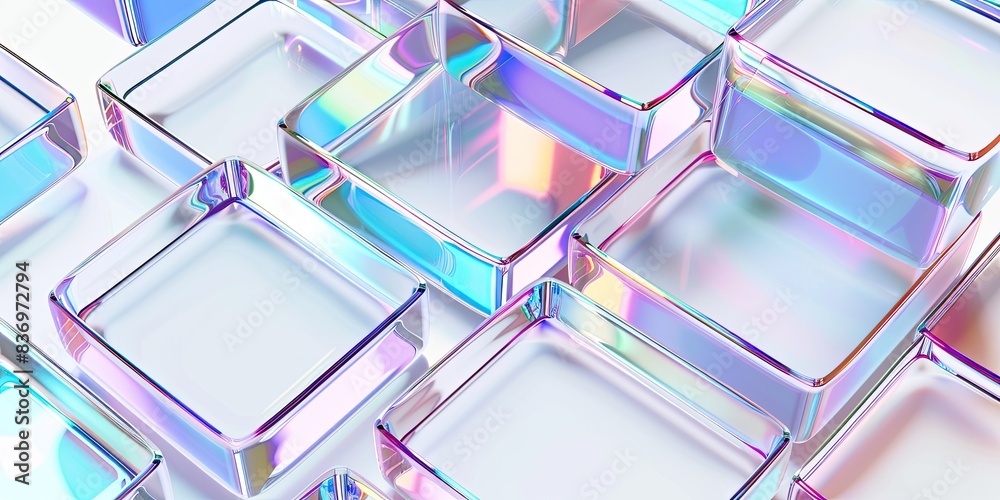 Iridescent Glass Blocks Pattern Iridescent Glass Blocks Pattern
