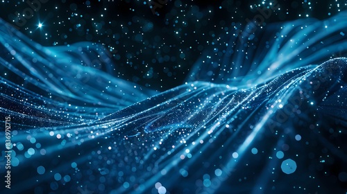 Fototapeta Naklejka Na Ścianę i Meble -  Abstract background an ark blue background and Complex lighttrajectories,  Generative AI illustrations.	