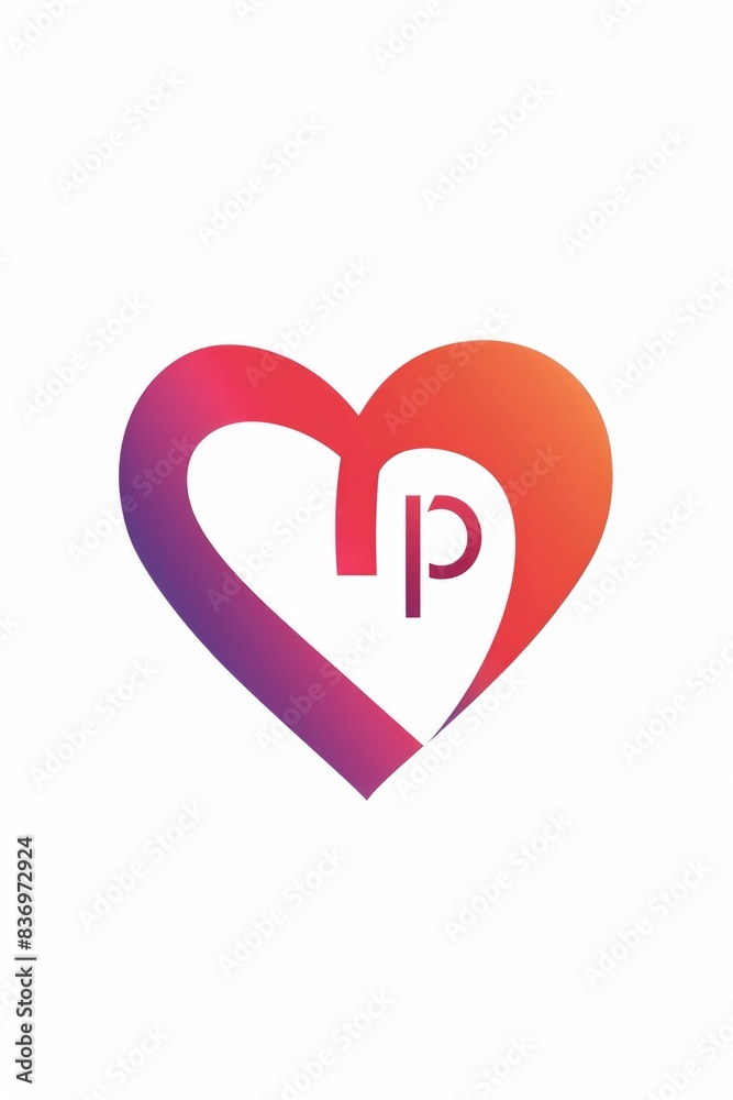 A heart symbol with the letter P inside, often used as a logo or icon A heart symbol with the letter P inside, often used as a logo or icon