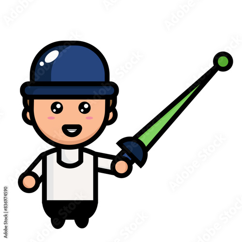 illustration of a fencer