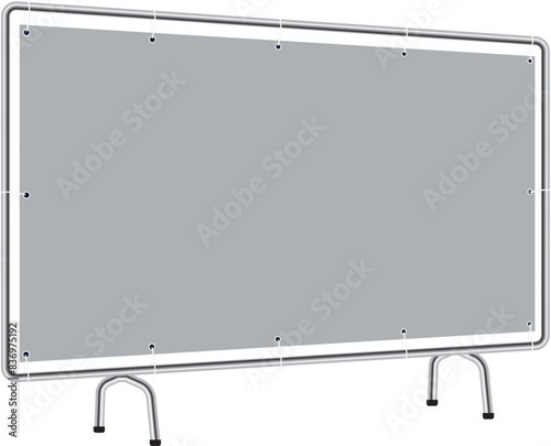White blank advertising press wall with fabric banner template. Blank canvas banner for advertising and exhibition illustration
