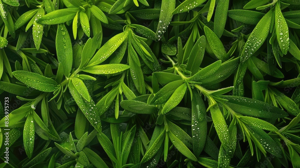 Close-up image of lush green leaves with dew drops, showcasing the beauty and freshness of nature in stunning detail. Close-up image of lush green leaves with dew drops, showcasing the beauty and freshness of nature in stunning detail.