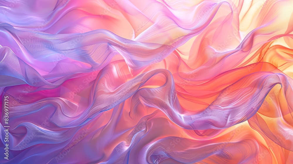 Obraz premium silk, vibrant pastels, digital sketch, smooth texture, ethereal