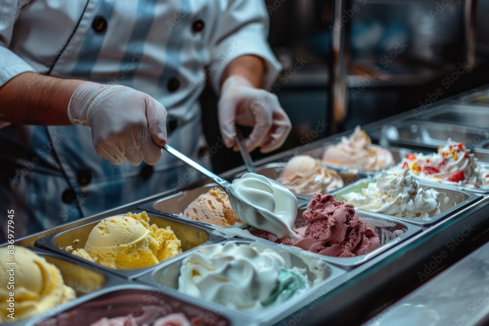 Obraz premium Making homemade ice cream