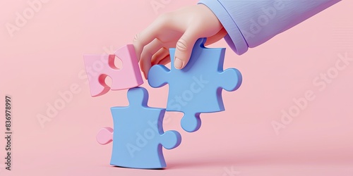 Connecting Puzzle Pieces Together photo