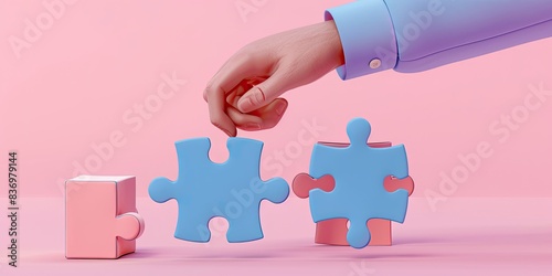 Connecting Puzzle Pieces Together photo