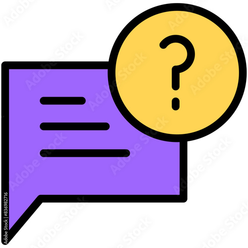 question filled line icon