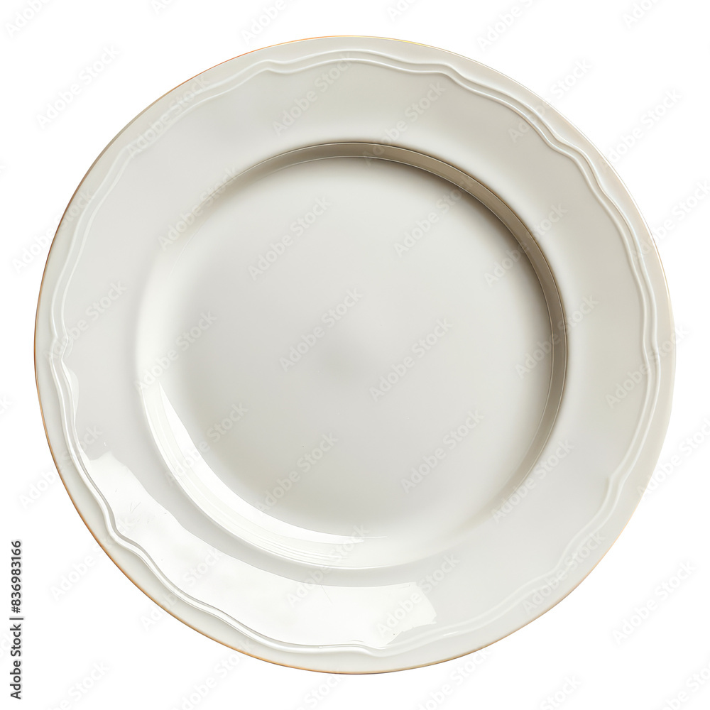 Empty plate top view isolated on transparent background Remove, Clipping Path Empty plate top view isolated on transparent background Remove, Clipping Path