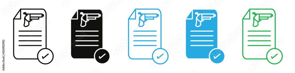 Gun license icon depicting firearm regulations and legal permissions, suitable for law enforcement, security, and legal documentation Gun license icon depicting firearm regulations and legal permissions, suitable for law enforcement, security, and legal documentation