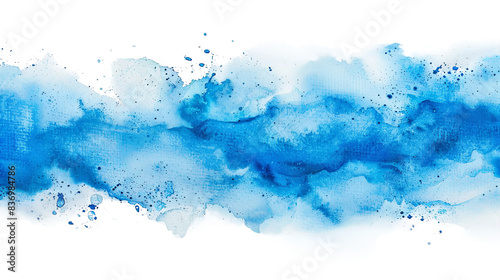 Serene Abstract Blue Watercolor Wash Texture on White Background for Designers and Artists - Soft Pastel Artistic Background