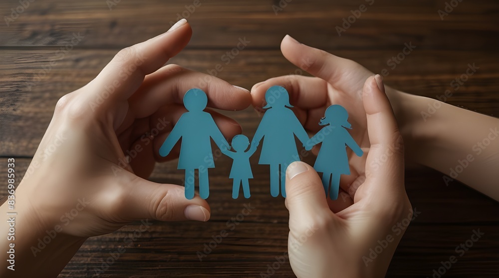 hands holding paper family cutout, family home, foster care, world mental health day, Autism support,homeschooling, budgeting cost of living, inflation. generative.ai hands holding paper family cutout, family home, foster care, world mental health day, Autism support,homeschooling, budgeting cost of living, inflation. generative.ai