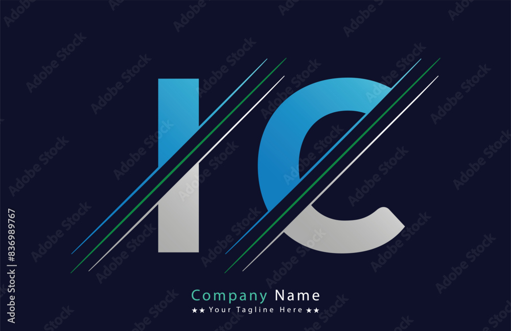 Abstract iC letter logo design template. Vector Logo Illustration. Abstract iC letter logo design template. Vector Logo Illustration.