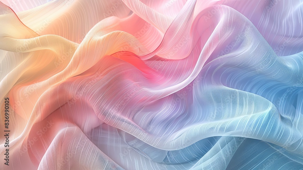Fototapeta premium Soft linen texture, pastel colors, digital art, smooth gradients, high detail
