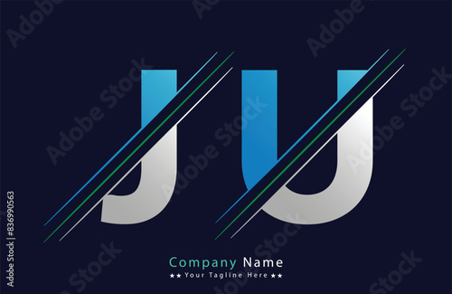 JU letter colorful logo in the circle. Vector Logo Illustration. photo