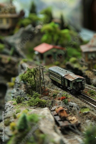 Scale Model Train Set with Miniature Landscapes - Perfect for Hobbyists and Collectors