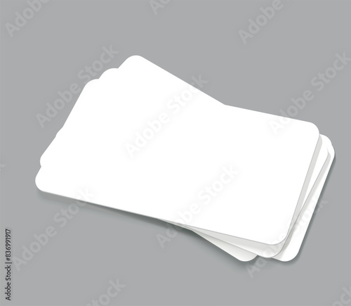 Mockup realistic credit, visit, gift card with shadow for your design, isolated on light background. Realistic mockup card. 