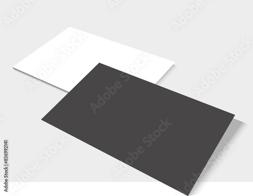 Mockup realistic credit, visit, gift card with shadow for your design, isolated on light background. Realistic mockup card. 