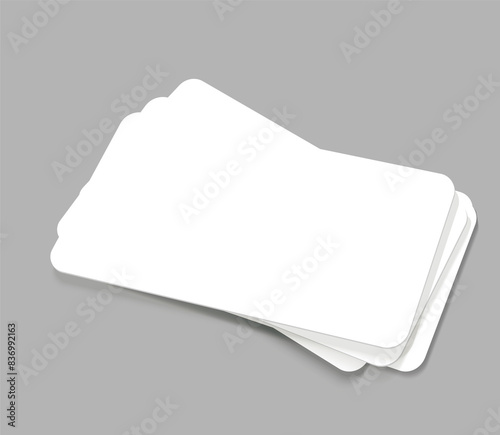 Mockup realistic credit, visit, gift card with shadow for your design, isolated on light background. Realistic mockup card. 