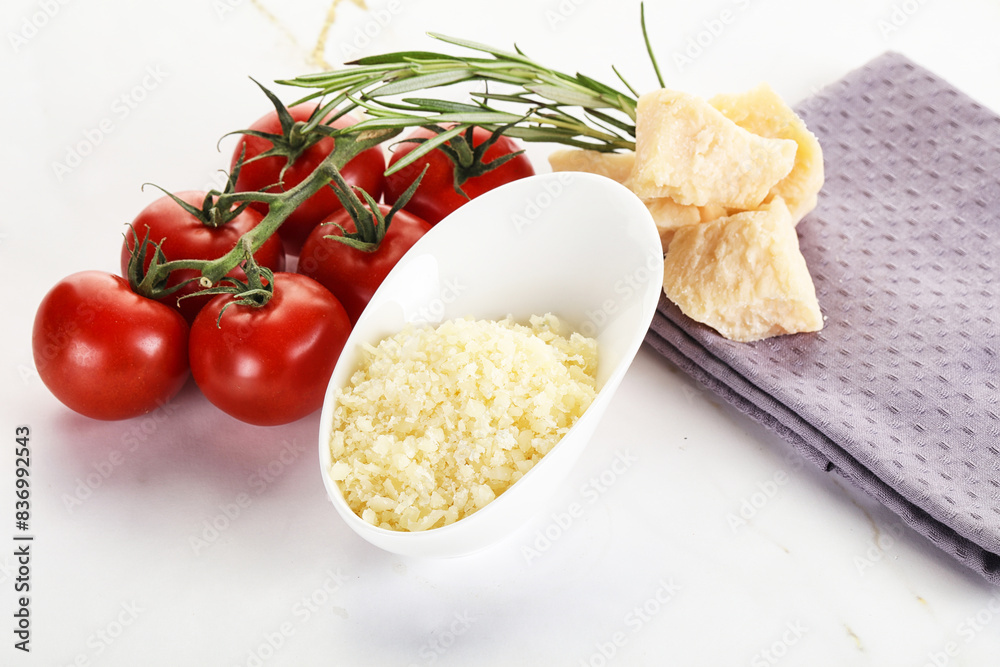 Shredded Italian hard parmesan cheese Shredded Italian hard parmesan cheese