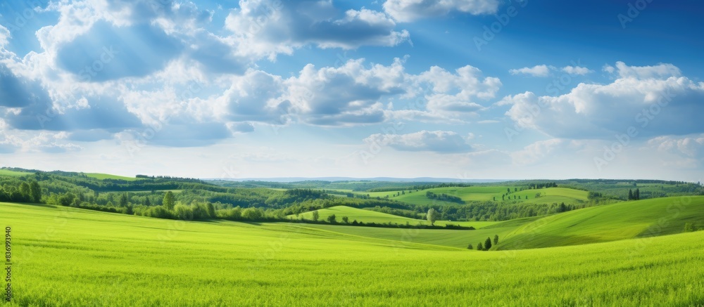 Obraz premium Grass on the field during sunrise Agricultural landscape in the summer time. Creative banner. Copyspace image