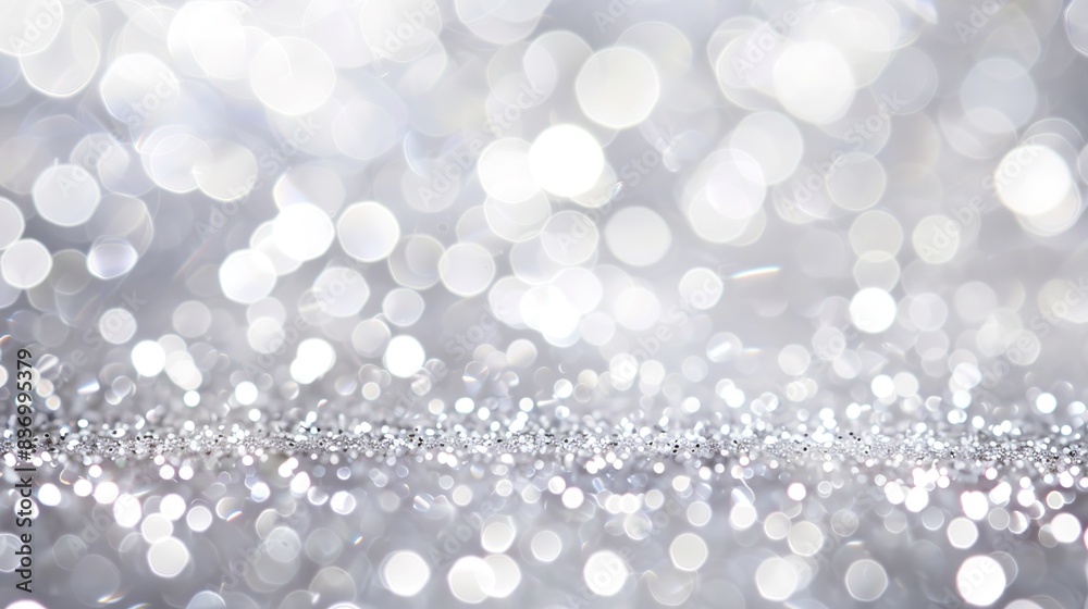 Abstract White and Silver Glitter Background with Bokeh Lights for Wedding Invitation and Banner Design Abstract White and Silver Glitter Background with Bokeh Lights for Wedding Invitation and Banner Design