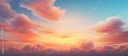 Sky with cloud at sunset. Creative banner. Copyspace image
