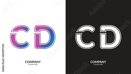 Letter CD logo icon design template elements