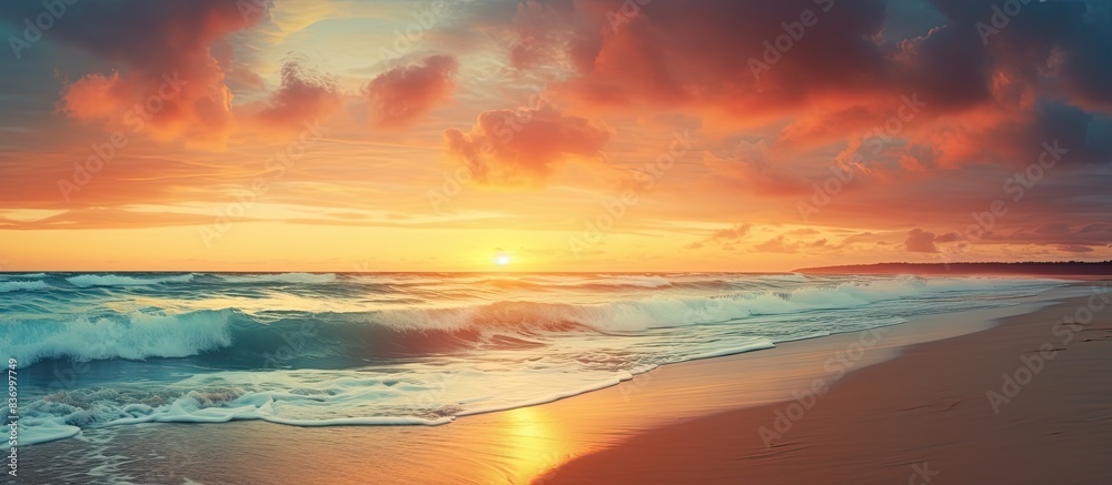 Summer sunset at the sea. Creative banner. Copyspace image Summer sunset at the sea. Creative banner. Copyspace image