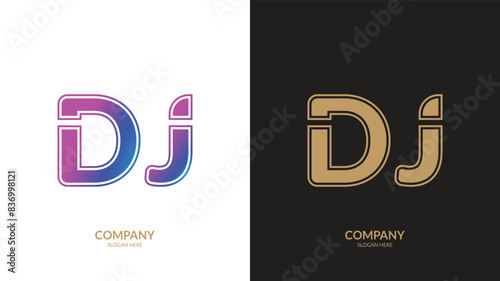 Letter Dj logo design vector template.