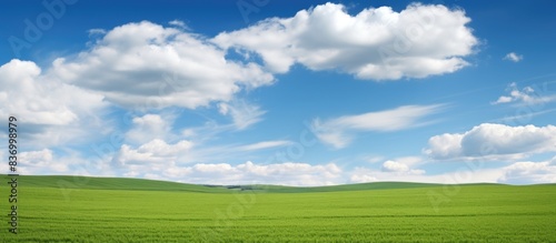 Amazing sky and field landscape photography. Creative banner. Copyspace image