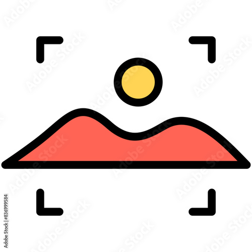 image capture filled line icon