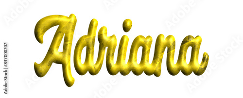 Adriana - yellow, gold color - name - three-dimensional effect tubular writing - Vector graphics - Word for  presentations, greetings, banners, card, prints, cricut, silhouette, sublimation
