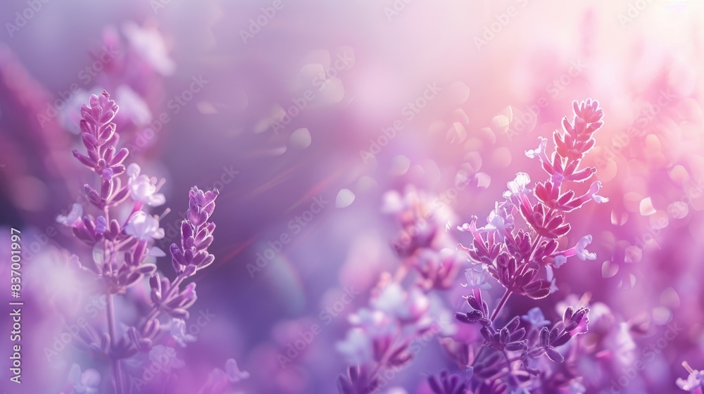Fototapeta premium Serene lavender backdrop with gradient hues, perfect for mindfulness concepts.