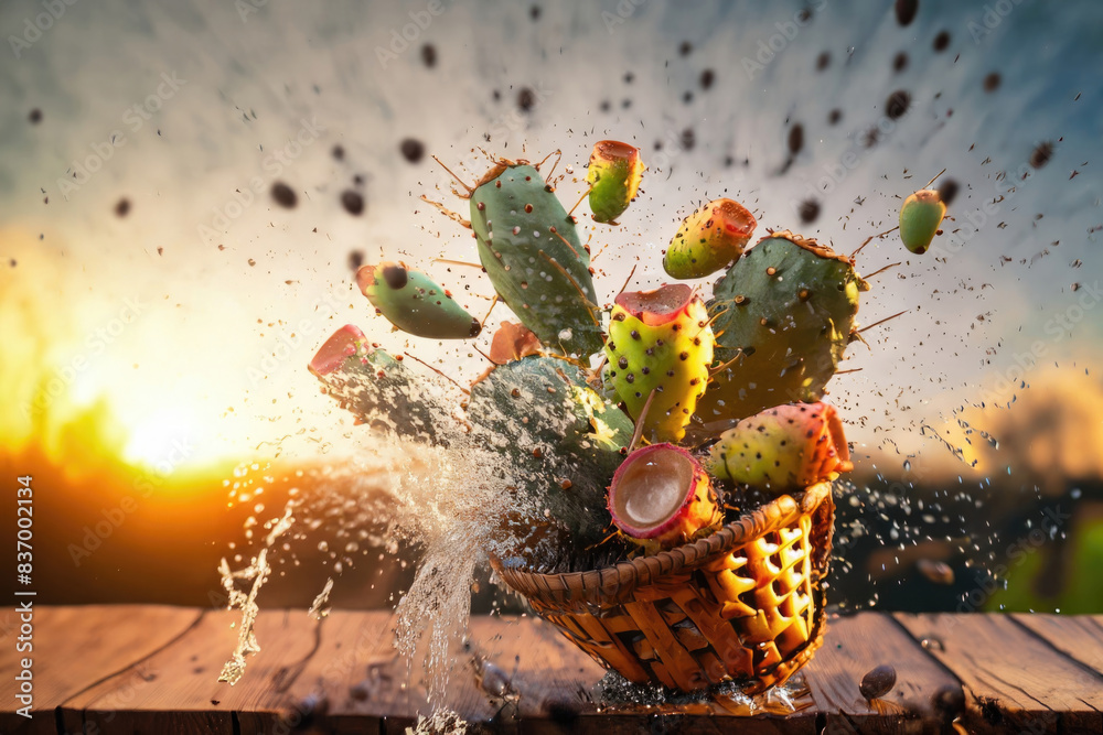 prickly pears in a basket on the table prickly pears in a basket on the table
