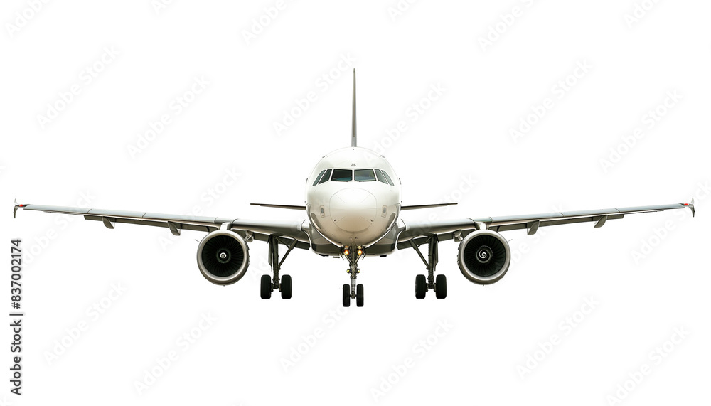 Front View of Airplane on Transparent Background Front View of Airplane on Transparent Background