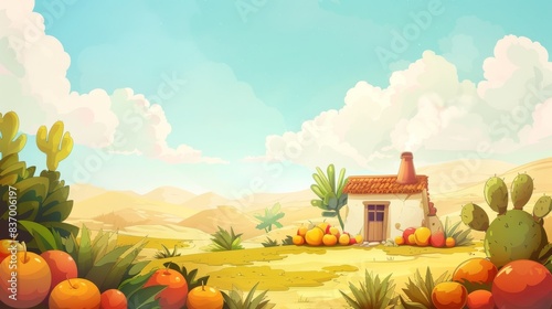 Background illustration with an appropriate blank space in the center of the image